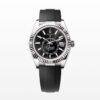 Super Clone Rolex Sky Dweller Watch White Gold with Bright Black Dial 42mm m336239-0002
