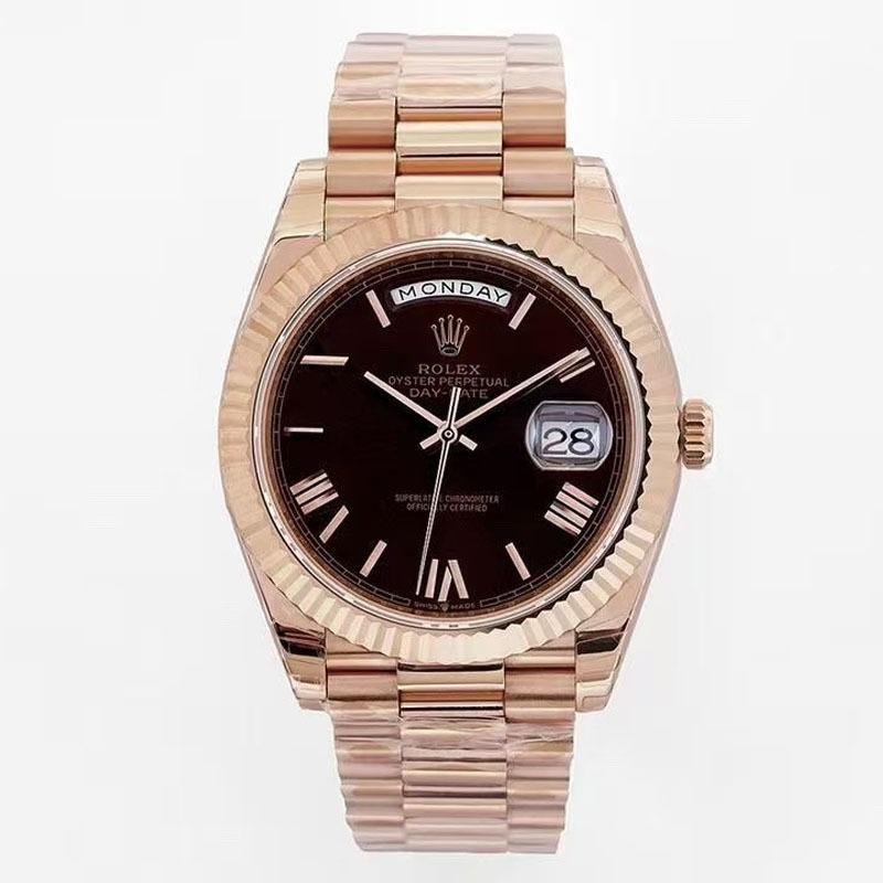 1 Super Clone Rolex Day-Date watch 1:1 perfect replica rose gold case 40mm m228235-0055