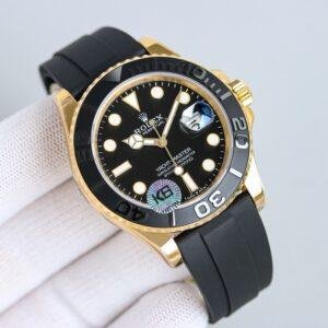 Rolex Super Clone Yacht-Master watch, equipped with a 11 replica of the 3235 movement, features a 42mm white case 1250 gold case 1300C dial
