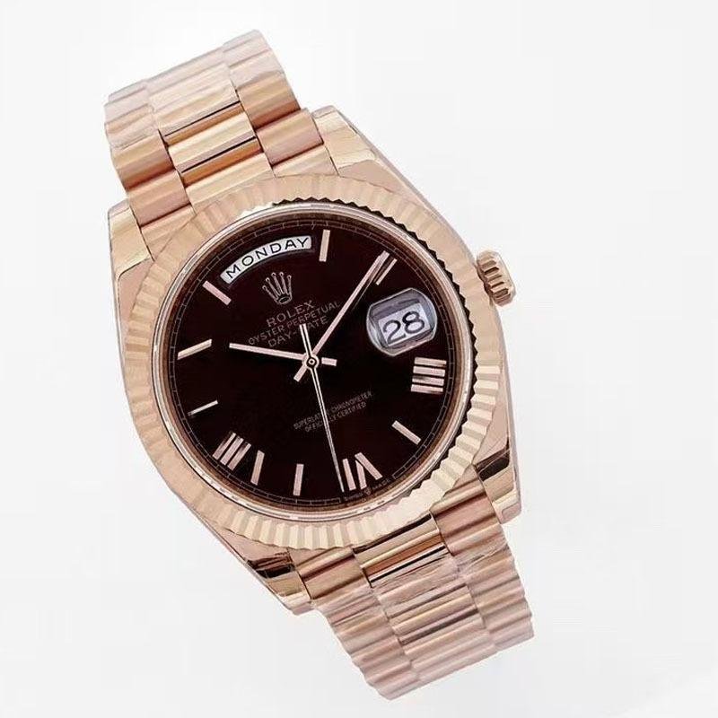 3 Super Clone Rolex Day-Date watch 1:1 perfect replica rose gold case 40mm m228235-0055