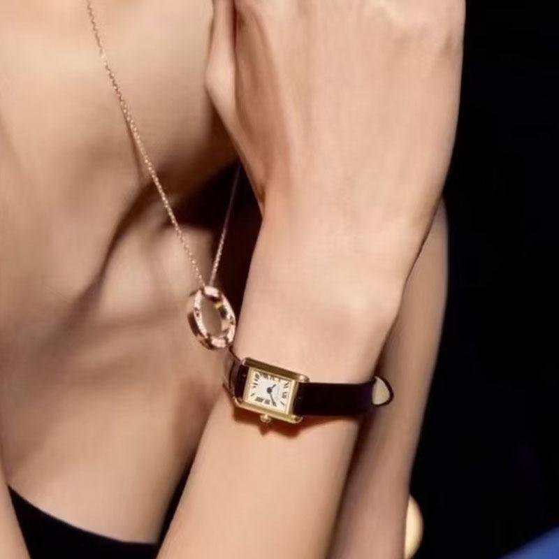 6 Super Clone Cartier TANK LOUIS 1:1 Reproduction Watch Mini 24*16.5mm Gold WGTA0352