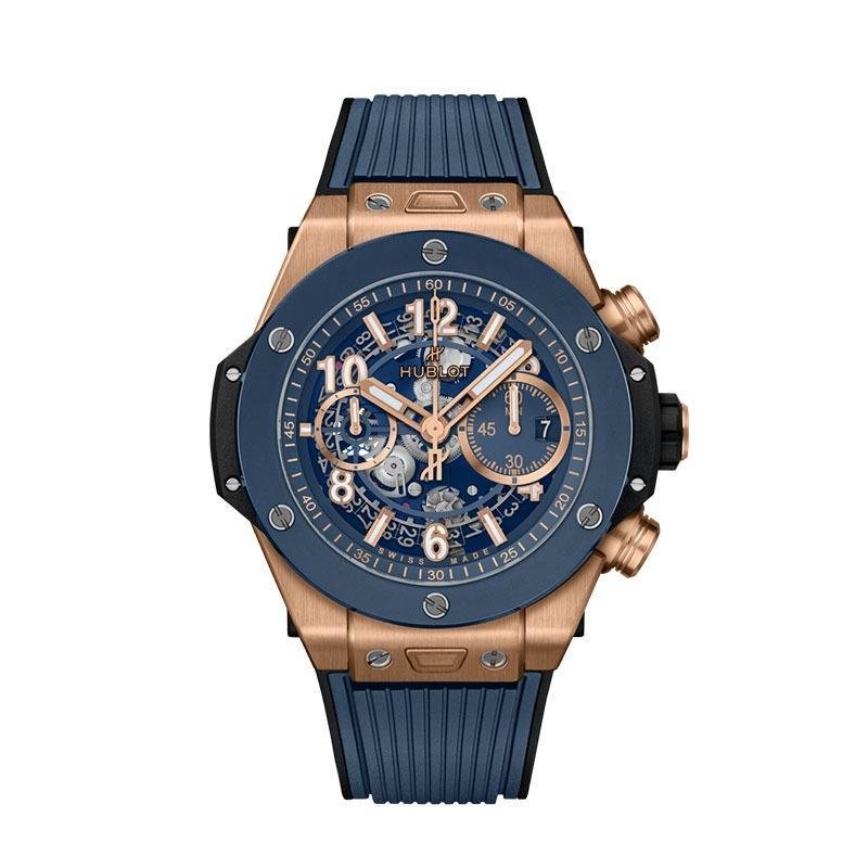 Clone Hublot Big Bang Unico King Gold Blue Ceramic watch Super Clone Hublot Big Bang Unico King Gold Blue Ceramic Watch 421.OL.5180.RX