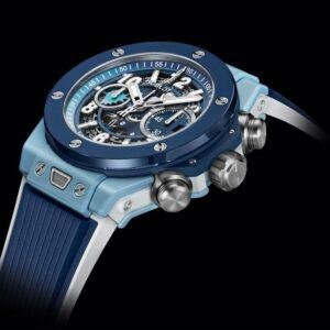 Super Clone Hublot Big Bang Unico Blue Ceramic Caribbean 1:1 replica Watch 44mm 421.EX.5129.RX.HBC25