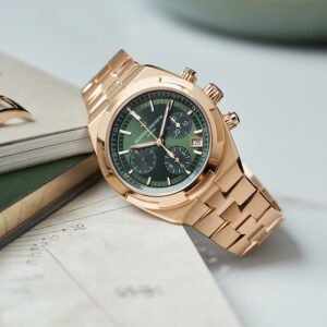 Top 1:1 clone Overseas Chronograph Pink Gold 5520V/210R-B966 42.5mm