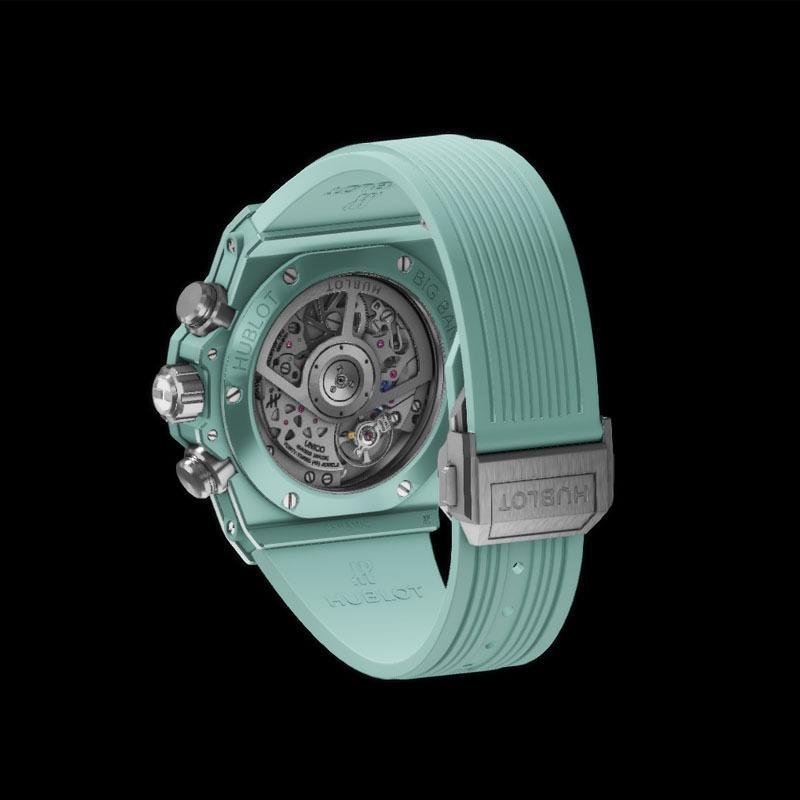 4 High-end clone Hublot Big Bang Unico Mint Green Ceramic watch 441.GS.5221.RX