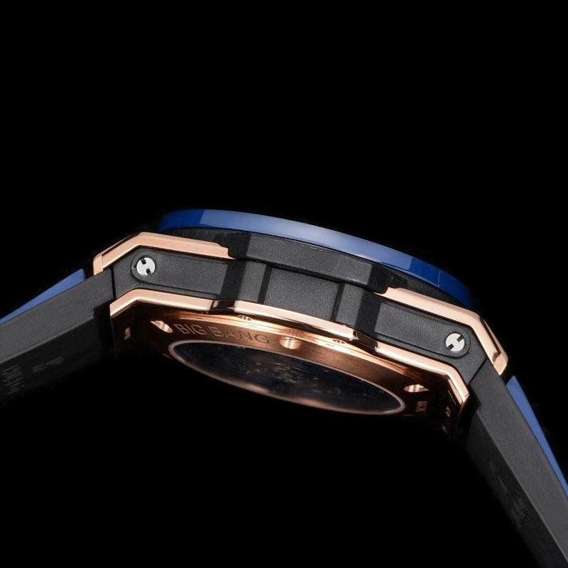 5 Super Clone Hublot Big Bang Unico King Gold Blue Ceramic Watch 421.OL.5180.RX