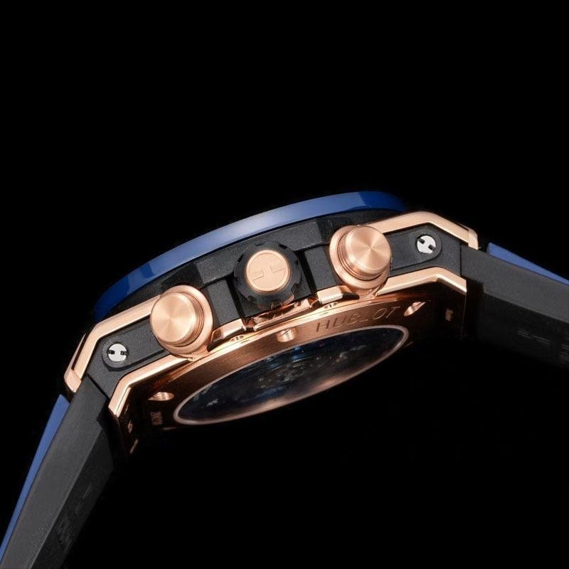 6 Super Clone Hublot Big Bang Unico King Gold Blue Ceramic Watch 421.OL.5180.RX