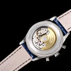Clone Patek Philippe Complications 5961P-001 Platinum Blue Dial Monopusher Flyback Chronograph Annual Calendar Watch