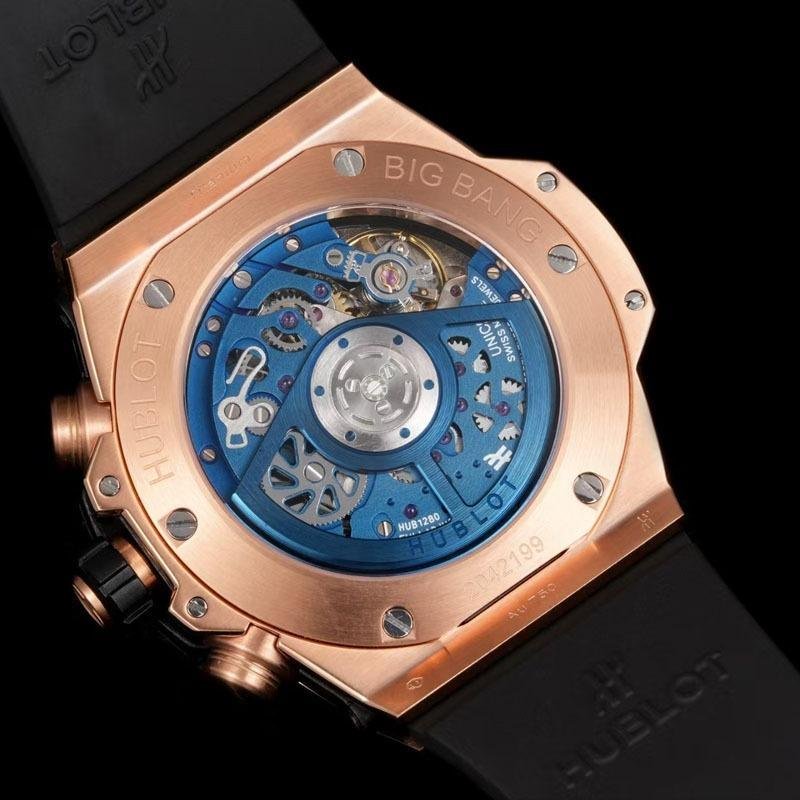9 Super Clone Hublot Big Bang Unico King Gold Blue Ceramic Watch 421.OL.5180.RX