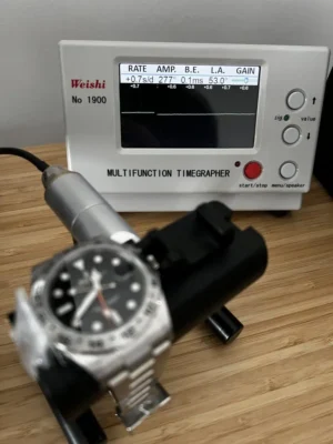 Step 2 – QC Media Creation We capture professional photos and videos of your watch, including Timegrapher results (daily rate, amplitude, beat error). This allows you to verify technical performance and visual quality.