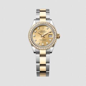 clone Rolex Lady-Datejust Oyster, 28 mm, Oystersteel, yellow gold and diamonds m279383rbr-0012