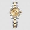 Clone Rolex Lady-Datejust 28mm Champagne Diamond Dial m279383rbr-0022 Replica Watch