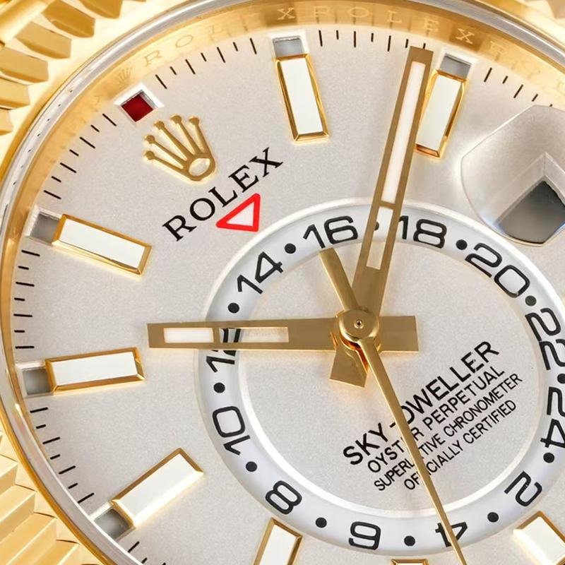 4 Top 1:1 replica Rolex Sky Dweller m336938-0006 gold white disk dual time zone mechanical wristwatch