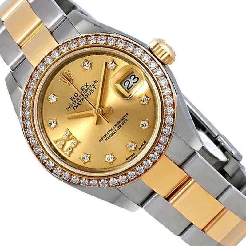 5 Clone Rolex Lady-Datejust 28mm Champagne Diamond Dial m279383rbr-0022 Replica Watch